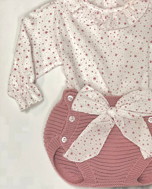 STARS SWEATER WITH KNITTED BLOOMERS