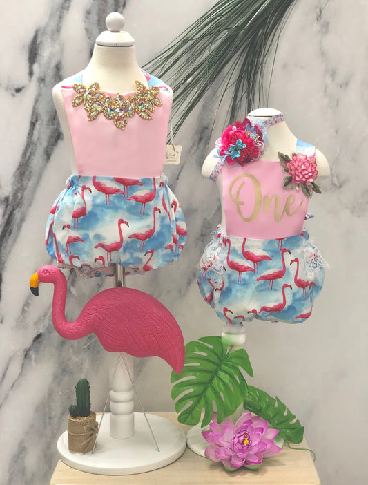 Flamingo Birthday romper