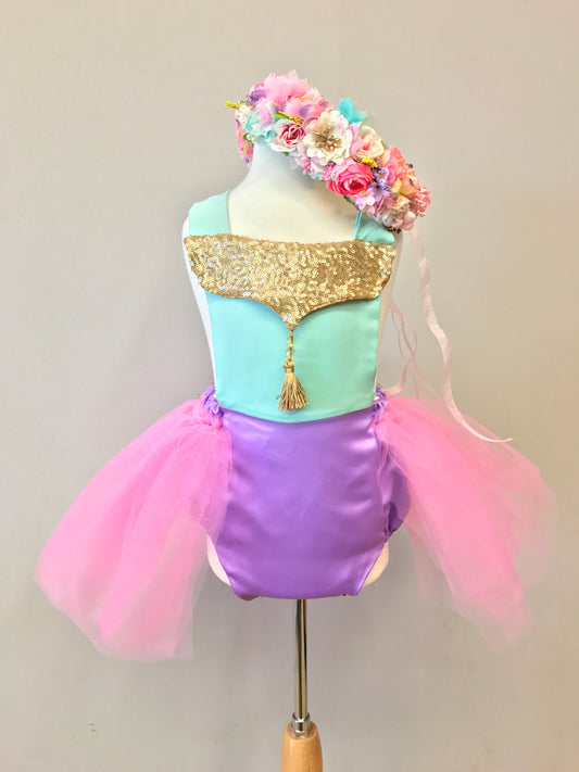 Sequin Bib Birthday romper "Patented"